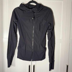 Lululemon athletica reversable Sweater Zipper hoodie pockets Black Size 6